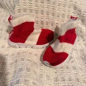 Kids Red and White Sock Sneakers